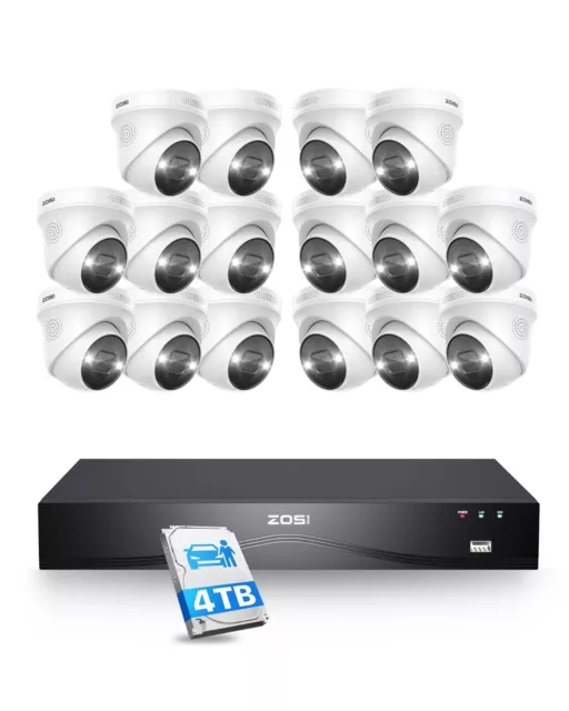 ZOSI H.265 4K 8/16CH POE IP Security Camera System 8MP Outdoor CCTV Audio Record