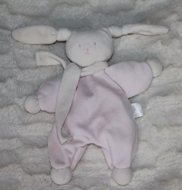 Doudou Peluche Corolle Lapin Rose Blanc Patachou 2003 Grelot