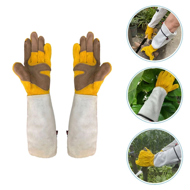 Gants De Jardinage Manchette Respirante En Peau Plante Travail Plein Air