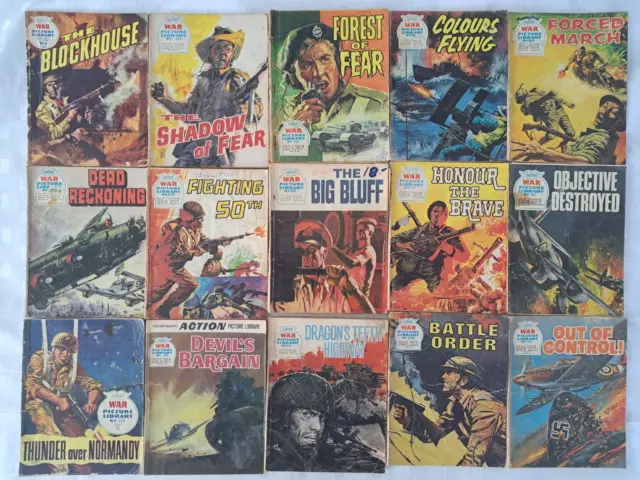 15 Vintage War Picture Library Comics - 1960's & 1970's "Out of Control"