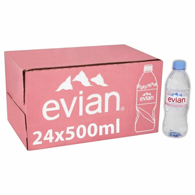 EVIAN NATURAL MINERAL STILL WATER 24x500ML ( Pack of 24 Bottles) £15.99