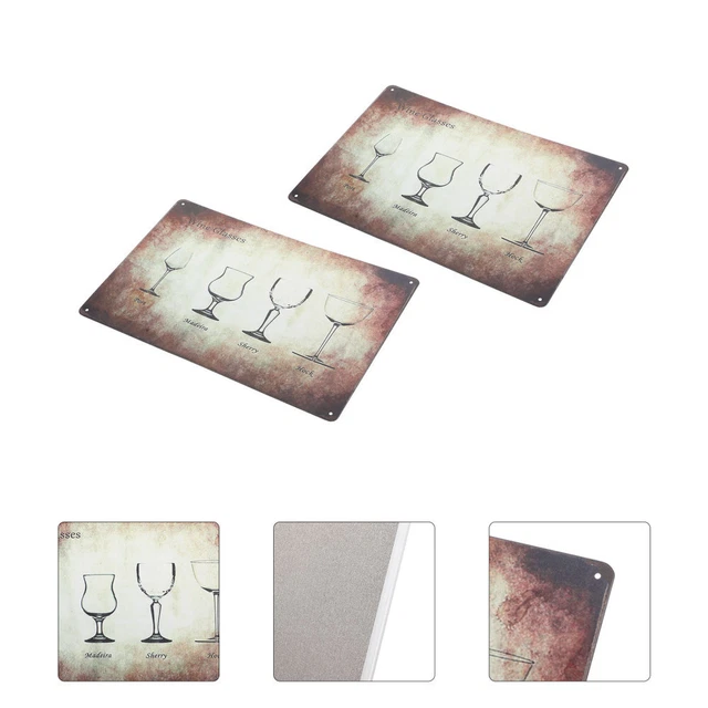 2 Pcs Zinnmalerei Alte Eisenbilder Poster Zum Aufhängen Von Kunstwerken Wein