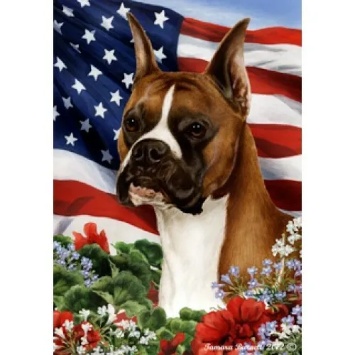 Patriotic (1) House Flag - Fawn Boxer 16026