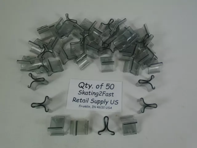 50 Qty Clear Snap Drop Ceiling Track Grid Tile Hook Hinged Signage Banner