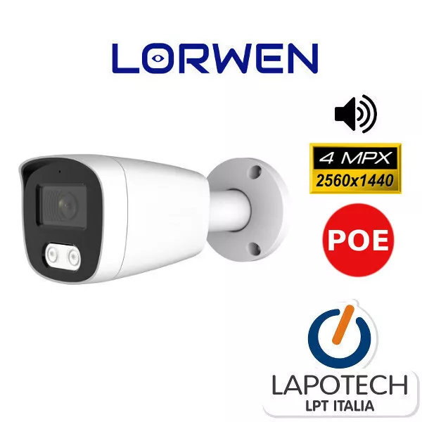 Lorwen IP Camera BA14GS4LPA POE 2.8mm Intrusione 4mpx 4 mpx 2.8 Audio Smart IPC
