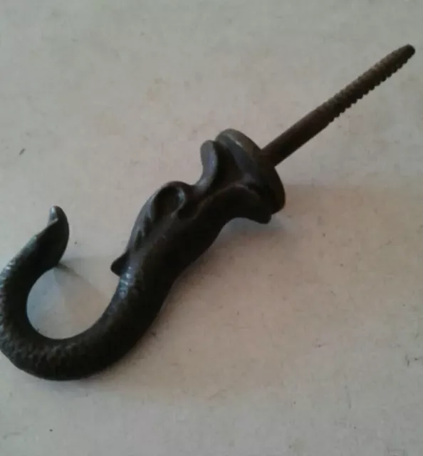 Antique Plant Light Ceiling Hanging Fish Hook Vintage Cast Iron Hook Hardware
