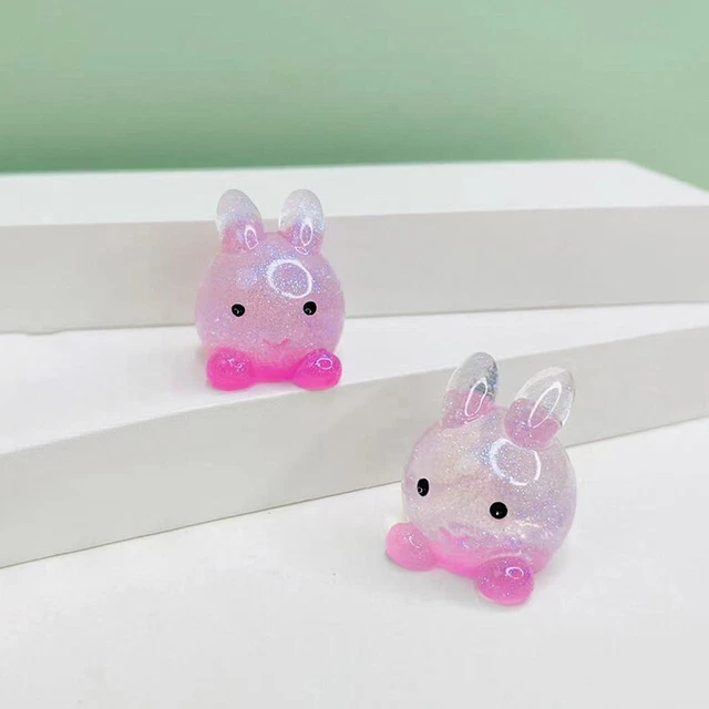 5 piezas Mini Dibujos Animados Resina Conejo Juguetes Muñecas Figuras Hogar Jardín Decoración St