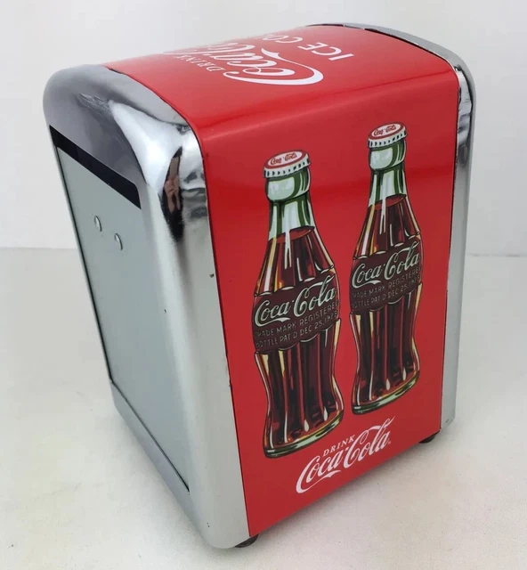 Retro Design 2012 Coca Cola Coke Diner Style Metal Napkin Dispenser Holder, VGC