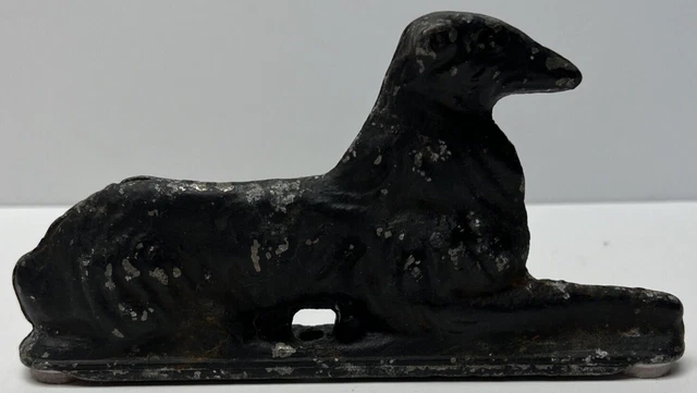 Vintage Hurricane Cast Metal Aluminum Borzoi Dog Fence Topper
