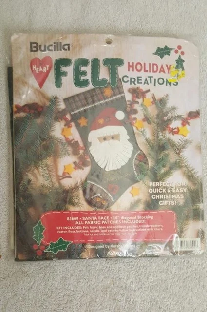 Medias de Navidad BUCILLA Felt Holiday Creation 83609 Marsha Diseño de Pared