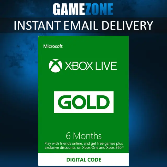 6 Month Xbox Live Gold Membership For Microsoft Xbox One / Xbox 360 Europe