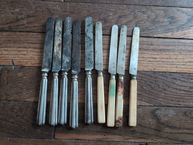 SERVICE A DECOUPER 3 Pieces Manches Argent Poincon Minerve 1 Er Titre