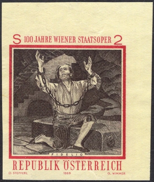 Österreich ANK 1326 PU MICHEL 1296 PU Staatsoper FIDELIO Probedruck ungezähnt