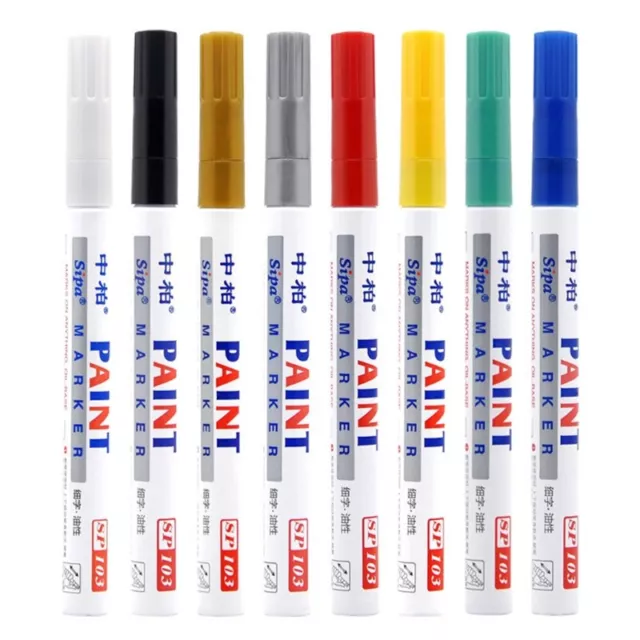 8 Colors Painting Mark Pen Fade-proof and Permanent Car Tyre Tire Tread Metal