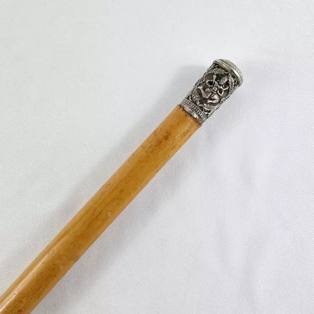 Antique Malacca Indian Silver Top Walking Stick