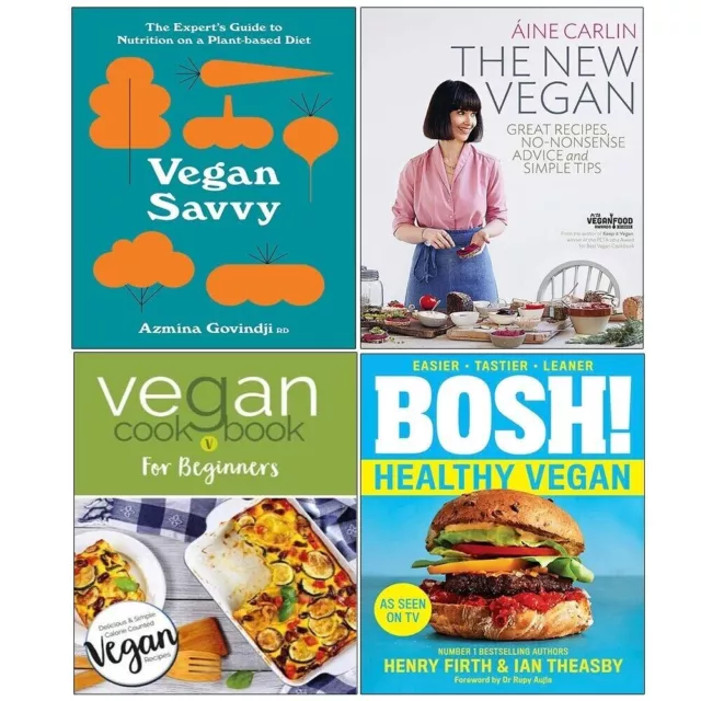 BOSH! Healthy Vegan, Vegan Cookbook, New Vegan, Vegan Savvy 4 Books Set NEW