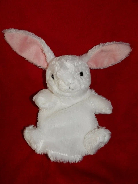 Doudou Créations Dani Peluche Marionnette Lapin Blanc Rose Neuf