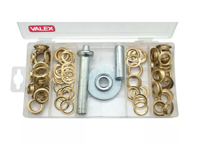 SET DI OCCHIELLI FORO DA 14mm CON APPLICATORE 103 PEZZI VALEX PER TELONI 1950124