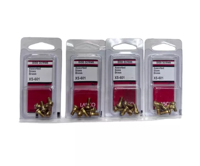 LASCO XS-601 Bibb Screws Assorted Sizes Brass (LOT OF 4 PACKS) **SALE**