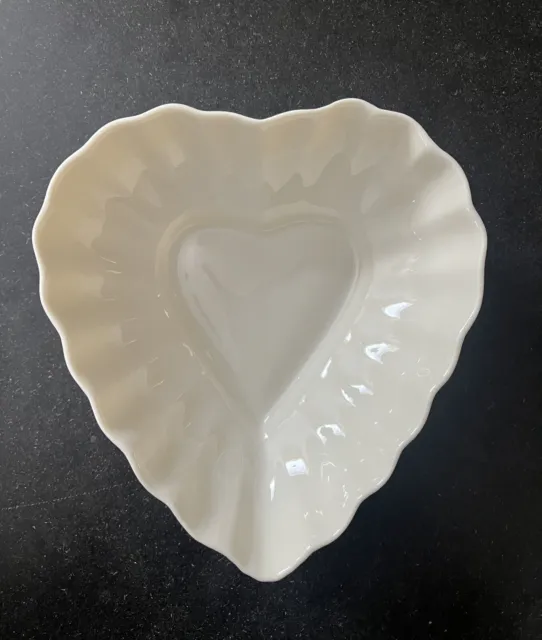Belleek Heart Candy Dish Bowl Valentine Gold Mark Porcelain From Ireland