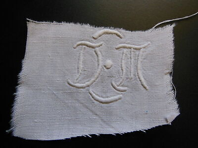 Antiguo Monograma DM para Creation Recuperador Patchwork Costura T4ad