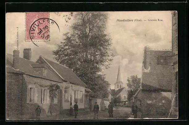 CPA Haudivillers, Grande Rue 1905