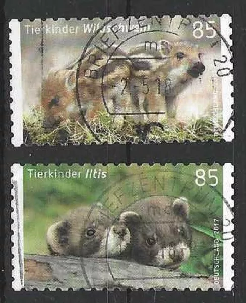 Bund BRD Mi. 3293 + 3294 aus 2017 Gestempelt Briefzentrum 20 / Wildschwein Iltis