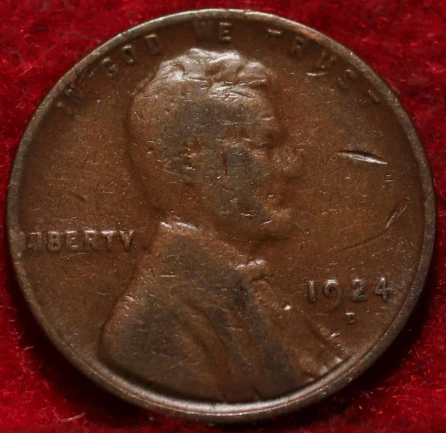 1924-D Denver Mint Copper Lincoln Wheat Cent