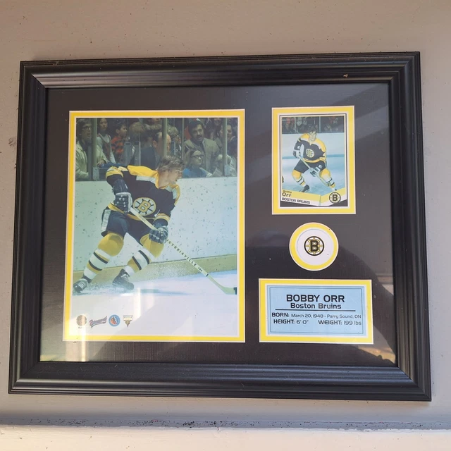 FRAMED BOBBY ORR Hall of Fame Boston Bruins 12"x15" Hockey Photo