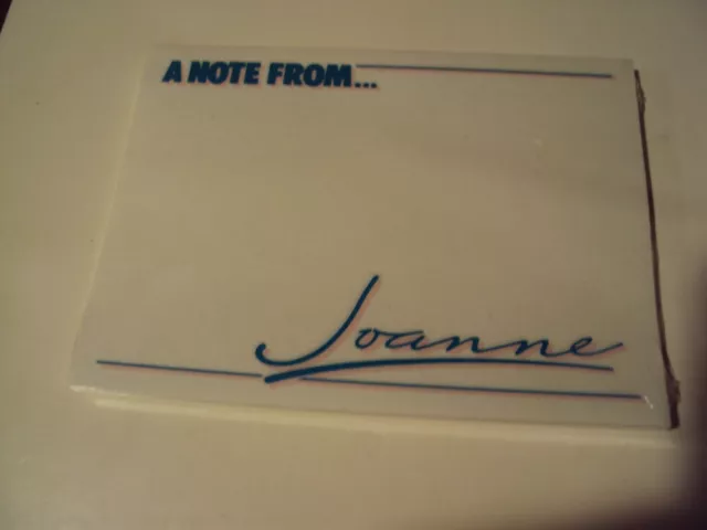 Vintage Post it notes Personalized 1989 Made in USA "Joanne" Sealed NOS