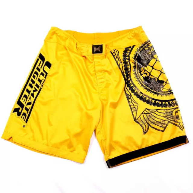 Tapout Ultimate Fighter Shorts Men’s 40 Yellow Tribal UFC MMA Martial Arts