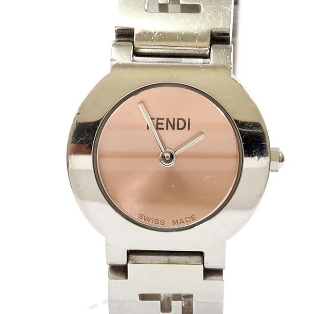 FENDI  Quartz Watch 3050L Stainless Steel Silver   Pink Dial Circumference Abo