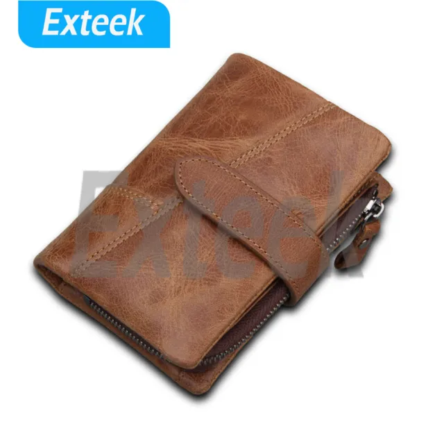 OZ Genuine Leather cowhide Mens Wallet Brown Business Credit Card Holder Stylish