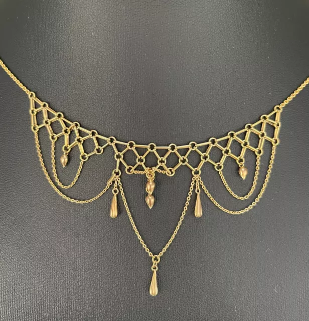 BEZAUBERNES JUGENDSTIL  COLLIER  AUS 333er GELBGOLD WERT 998,-€ 2