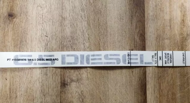 NEW 6.5 DIESEL TURBO DECAL Chevy GMC Truck Van Rally STX 1994 OEM