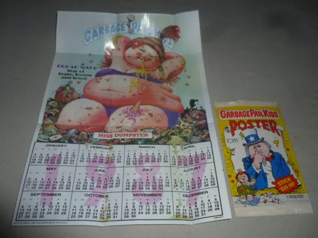 Vintage Topps Garbage Pail Kids 1986 Poster #9 Gpk Calendar New 12" X 17" Nos