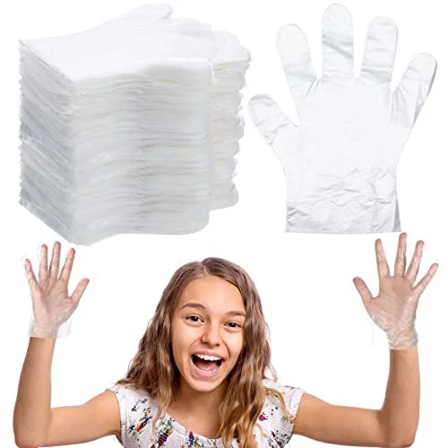 Dingion 2000 Pcs Disposable Gloves for Kids Multipurpose Clear Cooking PE Food
