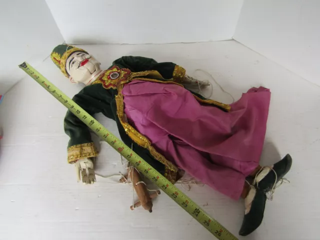 Vintage Artist Wood Head Oriental Doll Puppet Marionette Figure Handmade Man