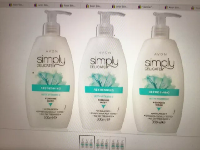 Avon Simply Delicate Feminine Wash "Refreshing" With Vitamin E - 3 x 300ml,New