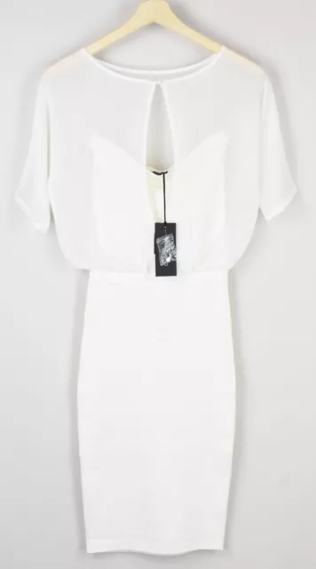 Marciano By Guess Abito Donna 1 O ~ XXS Aderente Trasparente Top Bodycorn Bianco