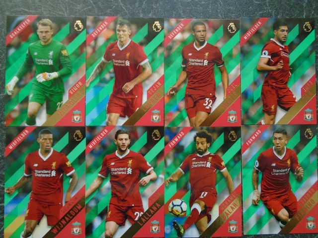 Topps Premier Gold card 2017/18 liverpool verde set squadra parallela salah firmino