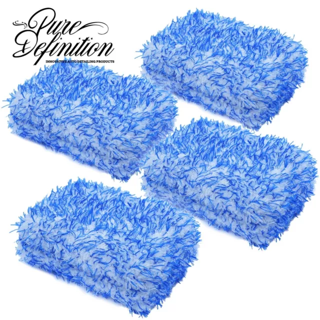 Car Cleaning Sponge Microfibre Pad 4 Pack Washing Auto Detailing Pure Definition