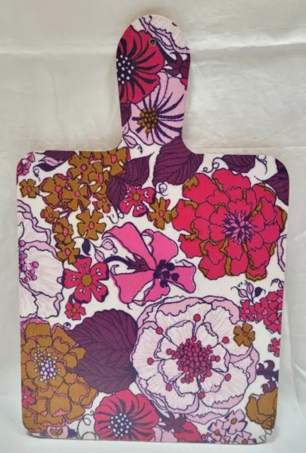 Vintage 1970's Purple / Pink Floral Melamine Chopping / Cutting Board