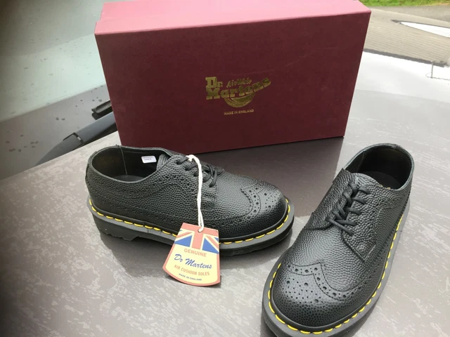 Dr Martens 1461 scarpe in pelle di ciottoli neri UK 3 EU 36 Made in England