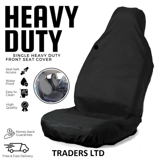 Ford Transit Mk6 Mk7 Mk8 Heavy Duty Waterproof Black Van Single Front Seat Cover