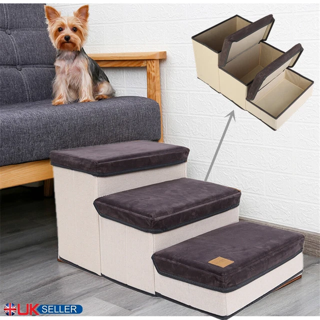 Dog Pet Puppy Foldable Stairs Folding Ramp Access Steps Soft Ladder Storageable