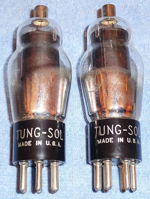 2 NOS Tung-Sol 77 VT-77 Vacuum Tubes - 1942 Pentodes for Vintage Radios and Amps