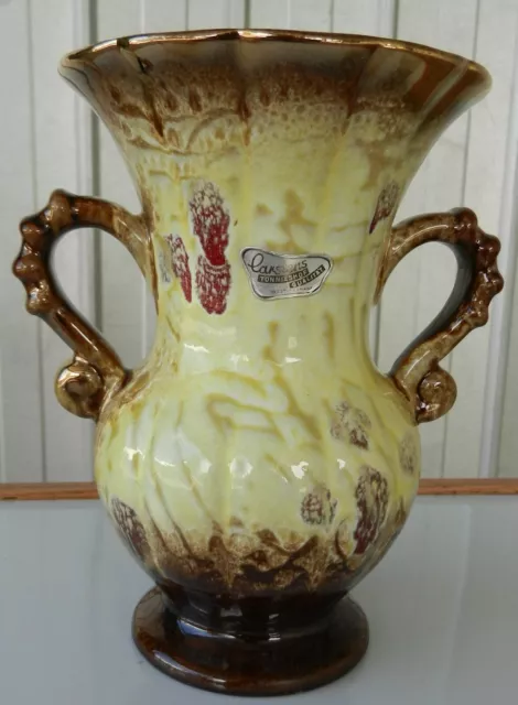Vase Glazed Urn Lustre Pottery Carstens Tonniehs West German Vintage