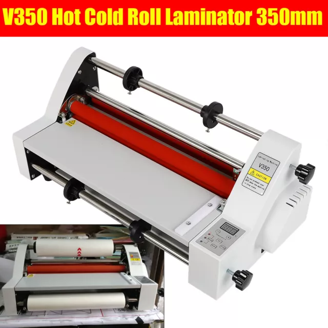Electronic Hot Cold Single & Dual Sided Roll Laminator Laminating Machine 350mm