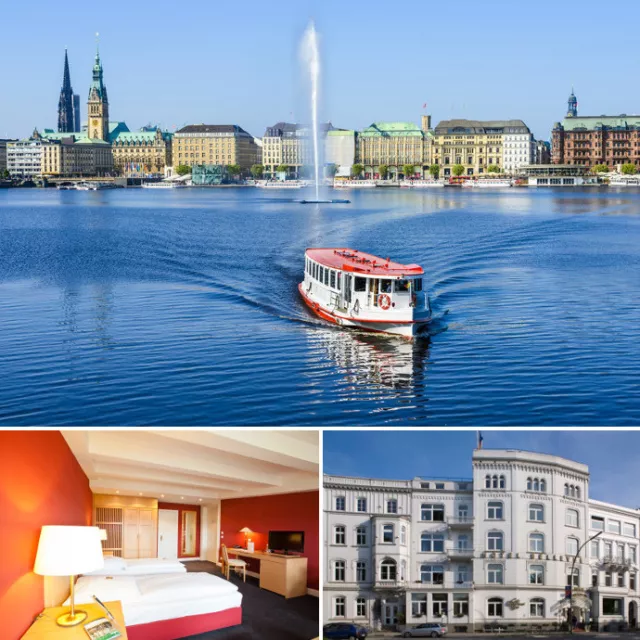 4 Tage Hamburg Kurzreise Relexa Hotel Top Lage an der Alster 2 Personen 2 Kinder